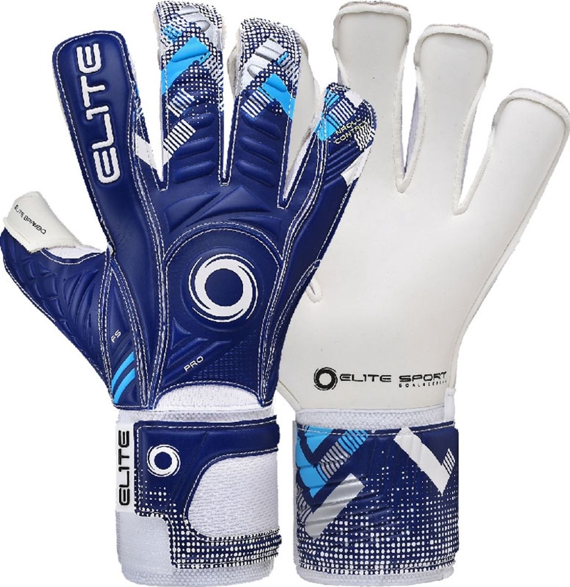 Elite Sport Brambo Keepershandschoenen - Wit / Marine | Maat: 7