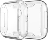 Screenprotector watch case - hoesje - geschikt voor Apple Watch Series 4/5/6/SE - 44 mm - zilver