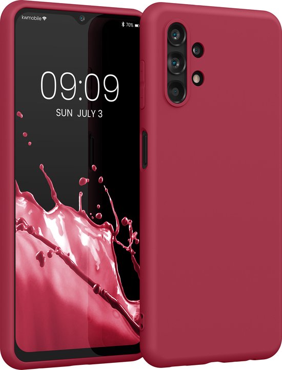 coque kwmobile pour Samsung Galaxy A13 4G - Coque pour smartphone - Coque arrière rouge cerise