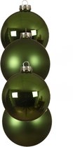 Decoris Kerstballen - 4 stuks - glas - groen - 10 cm