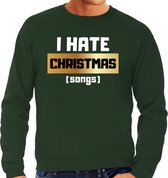 Foute Kersttrui / sweater - I hate Christmas songs - Haat aan kerstmuziek / kerstliedjes - groen voor heren - kerstkleding / kerst outfit XXL