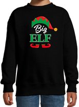 Big elf Kerstsweater - zwart - kinderen - Kersttruien / Kerst outfit 134/146