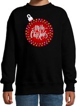 Foute kersttrui / sweater kerstbal Merry christmas zwart voor kinderen - kerstkleding / christmas outfit 134/146