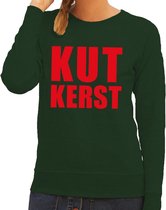 Foute kersttrui / sweater Kutkerst groen voor dames - Kersttruien S