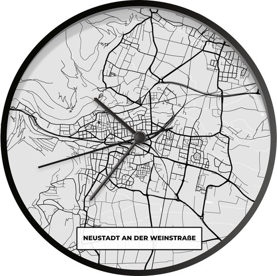 Dr Marina Schmitt Neustadt An Der Weinstraße Klok - Ø 30 cm - Stadskaart - Plattegrond - Neustadt An Der Weinstraẞe