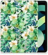Tablet Hoes iPad Air (2020/2022) 10.9 inch Backcase met naam Ontwerpen Orchidee Groen met transparant zijkanten