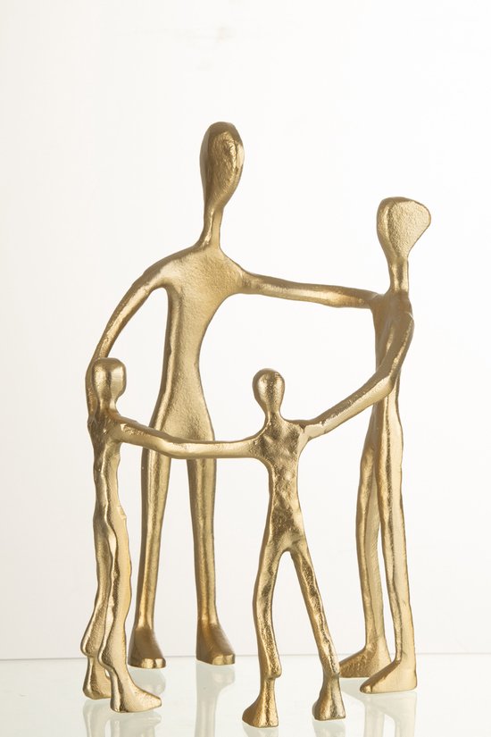 J-Line figuur Familie Kring - aluminium - goud