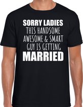 Vrijgezellen Sorry ladies married t-shirt zwart heren - Vrijgezellenfeest kleding / shirt mannen XXL