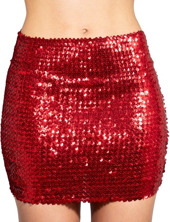 Gevoel Ordelijk Ook Rode glitter pailletten disco rokje dames | bol.com