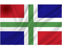 Provincie vlag groot - Groningen - 100 x 150 cm - polyester - feest vlaggen