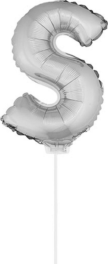 compileren Glad vee Zilveren opblaas letter ballon S op stokje 41 cm | bol.com