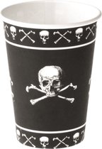 Halloween - Tasses de pirate noires avec crâne