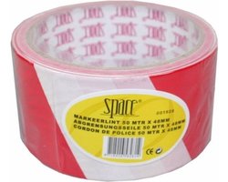 Benson Markeerlint - rood / wit - 50 meter - afzetlint