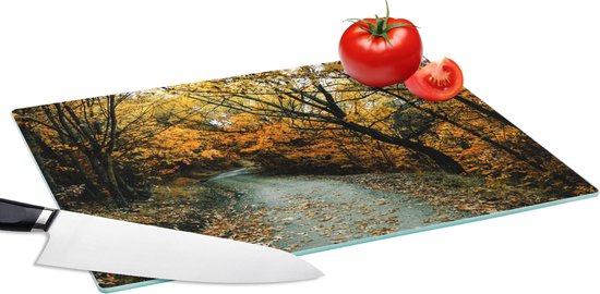 Planche à découper en Verres - 39x28 - Feuilles - Automne - Forêt - Planches à découper en Glas