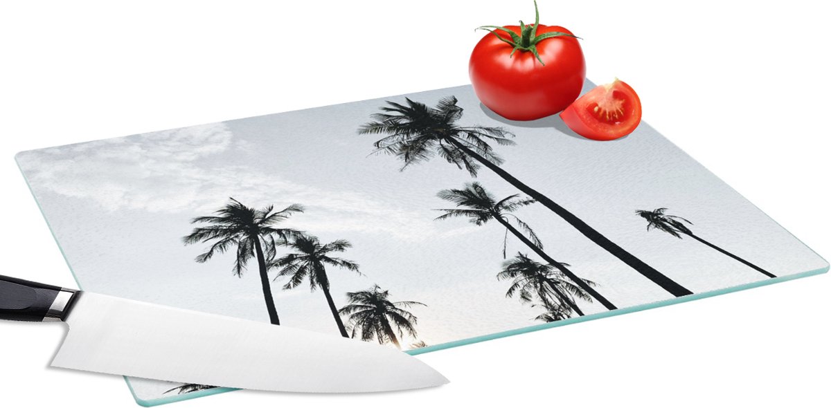 Glazen Snijplank - 39x28 - Palmbomen - Zomer - Tropisch - Snijplanken Glas