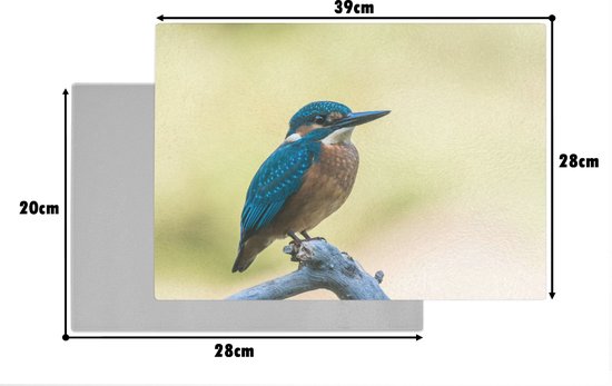 Planche à découper en Verres - 39x28 - Martin-pêcheur - Branche - Vogel - Planches à découper en Glas