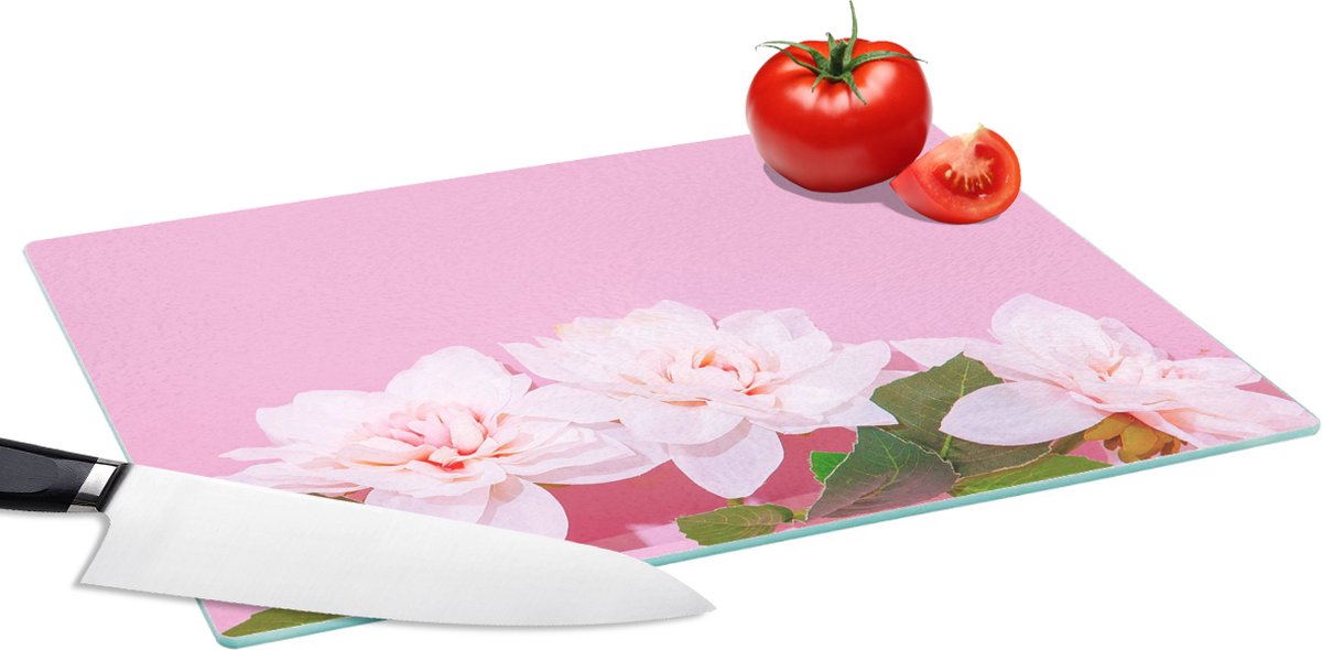 Glazen Snijplank - 39x28 - Bloesem - Zomer - Roze - Snijplanken Glas