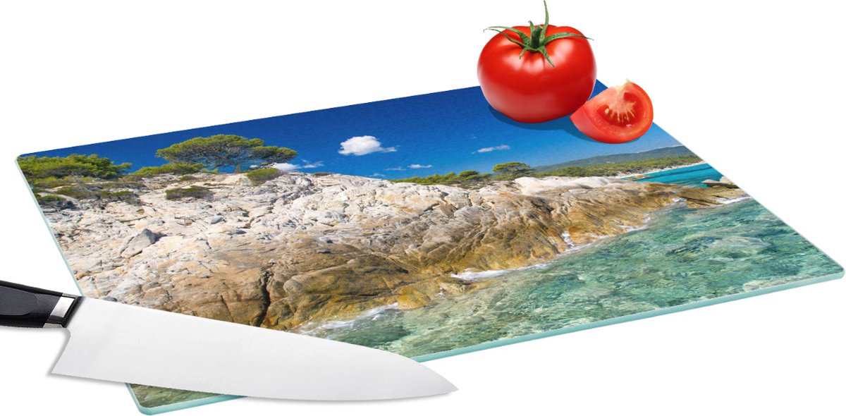 Tulup Panneaux De Cuisine Sur Verre - 140x70 - Une Plage De Galets