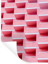 Muurstickers - Sticker Folie - Roze - Balkon - Zomer - Architectuur - 90x120 cm - Plakfolie - Muurstickers Kinderkamer - Zelfklevend Behang - Zelfklevend behangpapier - Stickerfolie
