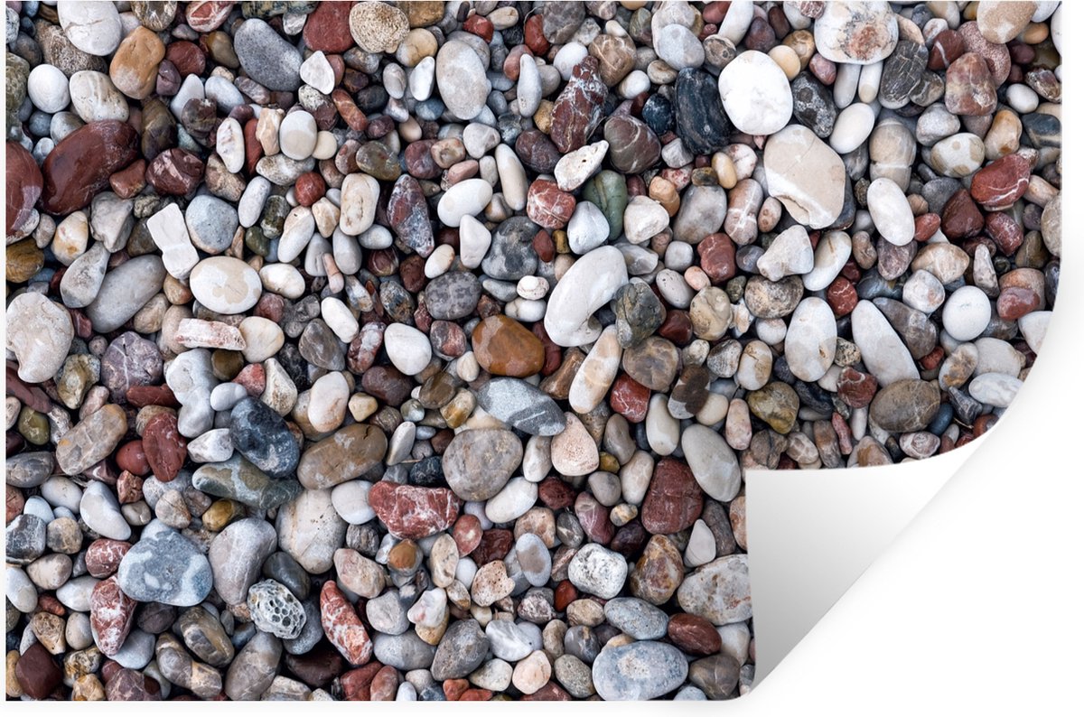 Muurstickers - Sticker Folie - Natuursteen - Grind - Stenen - 120x80 cm - Plakfolie - Muur