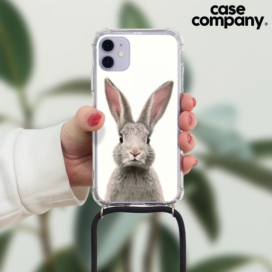 Case Company® - Coque pour iPhone 7 avec cordon - Marguerite - Coque pour téléphone avec cordon Zwart - Protection Extra sur tous les côtés et sur le bord de l'écran