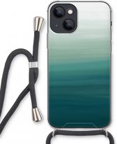 Case Company® - Hoesje met koord geschikt voor iPhone 13 mini hoesje met Koord - Ocean - Telefoonhoesje met Zwart Koord - Extra Bescherming aan alle Kanten en Over de Schermrand