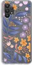 Case Company® - Hoesje geschikt voor Samsung Galaxy A32 5G hoesje - Flowers with blue leaves - Soft Cover Telefoonhoesje - Bescherming aan alle Kanten en Schermrand