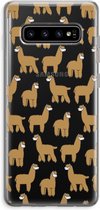Case Company® - Hoesje geschikt voor Samsung Galaxy S10 Plus hoesje - Alpacas - Soft Cover Telefoonhoesje - Bescherming aan alle Kanten en Schermrand