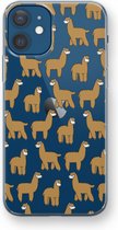 Case Company® - Hoesje geschikt voor iPhone 12 mini hoesje - Alpacas - Soft Cover Telefoonhoesje - Bescherming aan alle Kanten en Schermrand