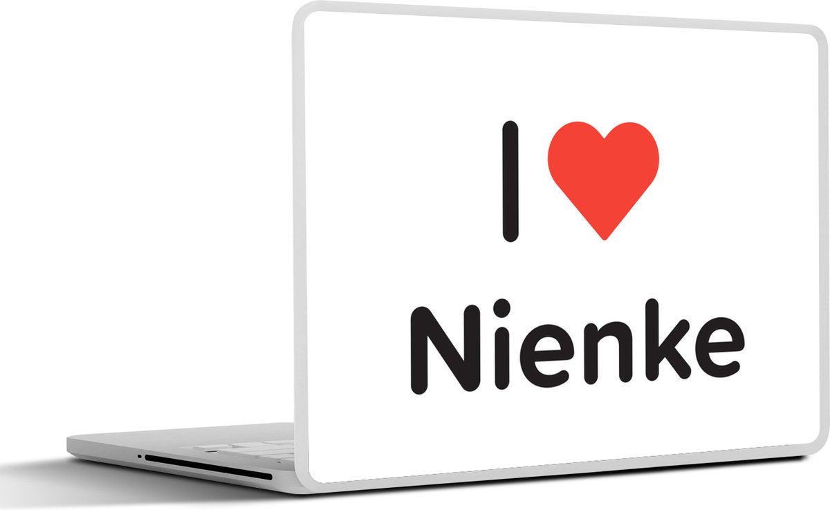 Laptop sticker - 10.1 inch - I love - Nienke - Meisje - 25x18cm - Laptopstickers - Laptop skin - Cover