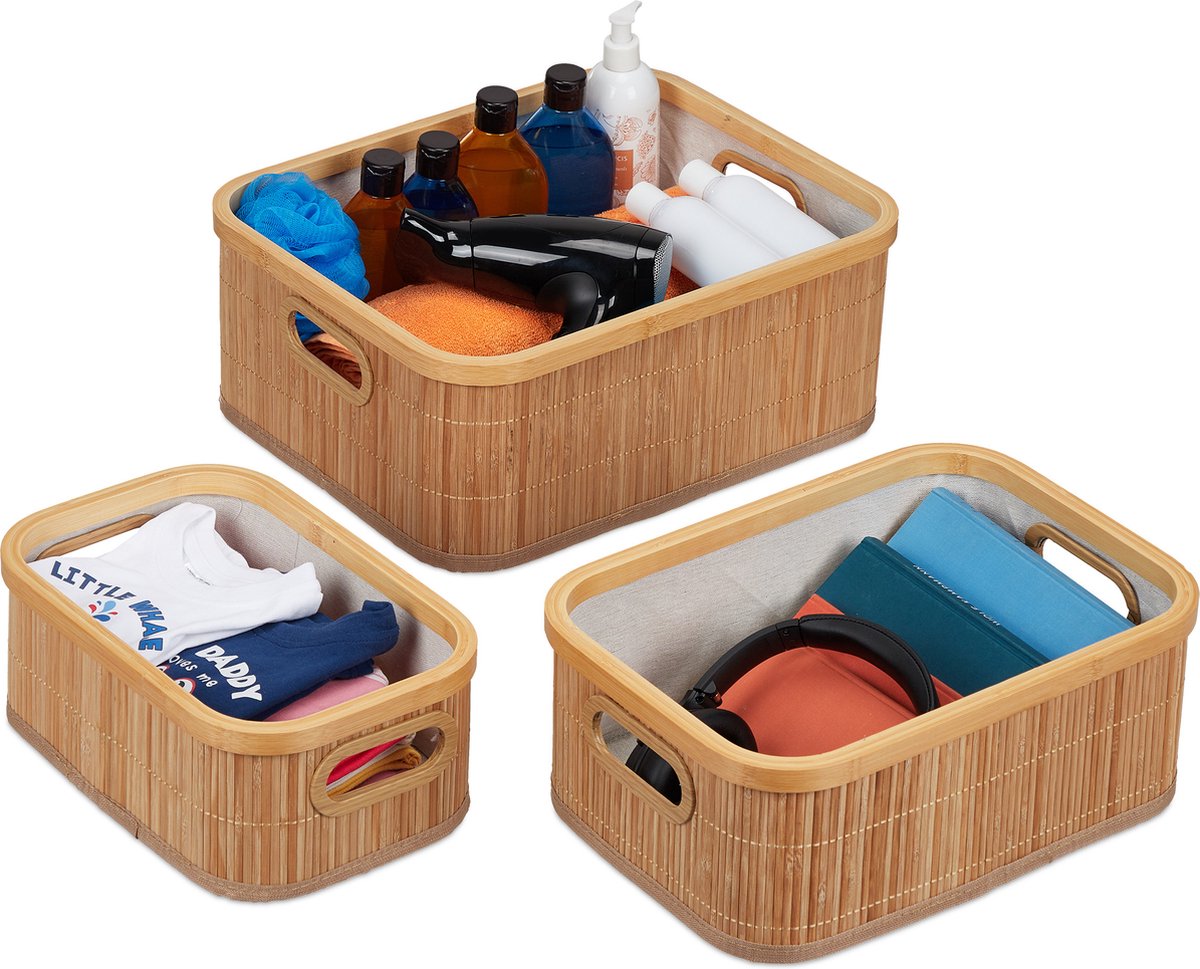 Relaxdays 4st. set opbergmanden (4 x, 32 x 23,5 x 17,5 cm
