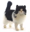 Hansa pluche Perzische kat zwart/wit 40 cm