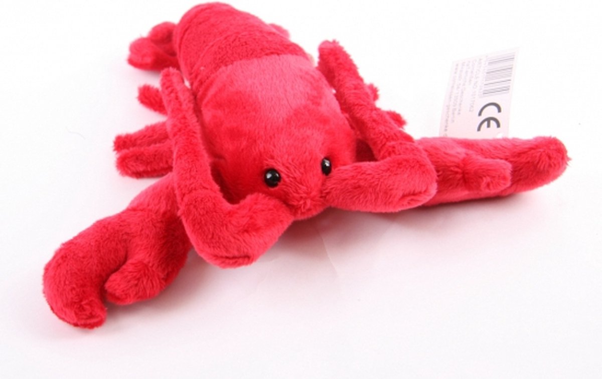 Cornellisen Kreeft knuffel - rood - pluche - 22 cm - dieren
