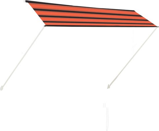 Auvent extensible 300x150 cm orange et marron