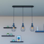 INSPIRE - Hanglamp 3 lampjes - MERONE - 3 x E27 60W - L.78.5 CM - Metaal - Zwart