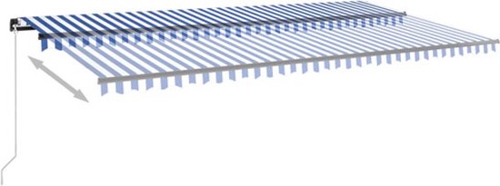 vidaXL Auvent extensible manuellement avec LED 600 x 350 cm Bleu et blanc