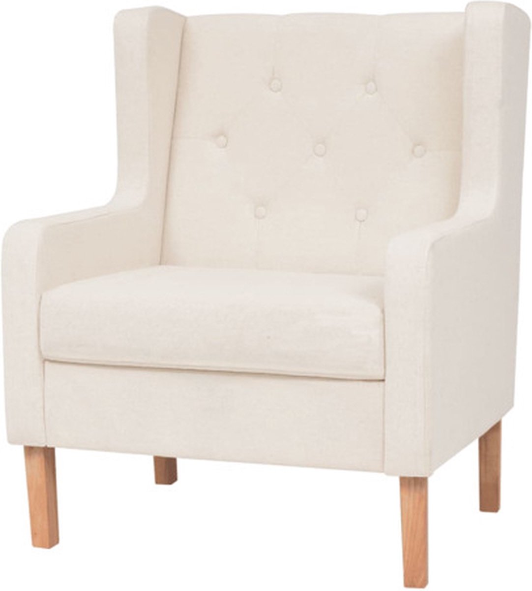 vidaXL Fauteuil - stof - crèmewit