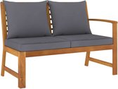 vidaXL - Tuinbank - met - donkergrijs - kussen - 114,5 - cm - massief - acaciahout
