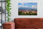 Canvas Schilderij Stedelijke horizon van Medellin in het Zuid-Amerikaanse Colombia - 90x60 cm - Wanddecoratie