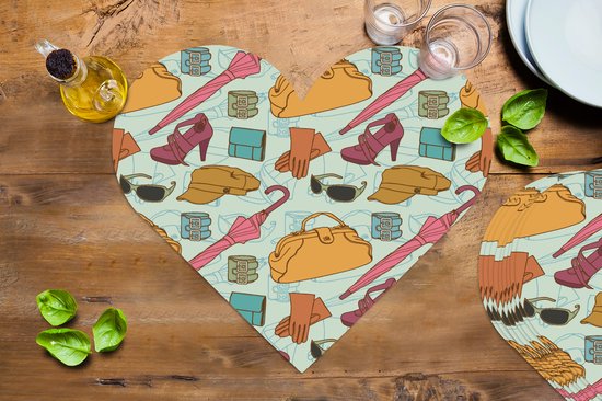 Sets de table - Napperons de table - Napperons coeur - Vêtements - Parapluie - Saisons - Design - 10 pièces