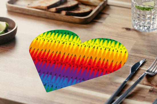 Sets de table - Napperons - Napperons coeur - Motifs - Arc-en-ciel - Abstrait - 10 pièces