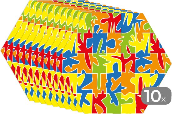 Napperons de table hexagon - Sets de table Sets de table - Set de table hexagone - Puzzle - Motifs - Abstrait - 10 pièces