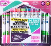 Tulip Fabric markers ultimate brush fine tip Neon 24pc