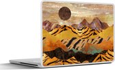 Laptop sticker - 14 inch - Tijgerprint - Marmer - Goud - 32x5x23x5cm - Laptopstickers - Laptop skin - Cover