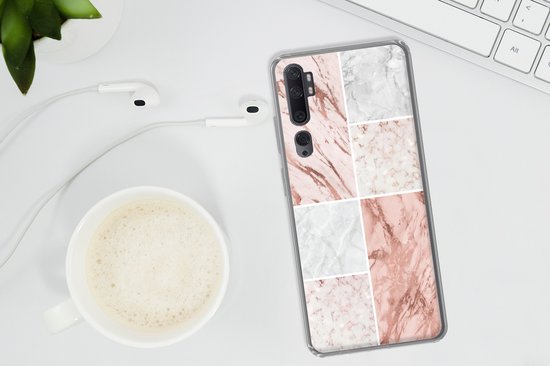 Xiaomi Mi Note 10 Pro - Marbre - Wit - Rosé - Coque de téléphone en Siliconen