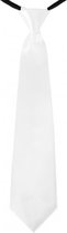 Witte stropdas 40 cm verkleedaccessoire voor dames/heren - carnaval verkleed artikelen