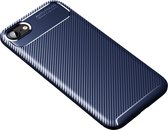 Mobigear Hoesje geschikt voor Apple iPhone SE (2022) Telefoonhoesje Flexibel TPU | Mobigear Racing Backcover - Blauw