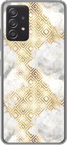 Geschikt voor Samsung Galaxy A53 5G hoesje - Goud - Marmer print - Patronen - Geometrie - Siliconen Telefoonhoesje