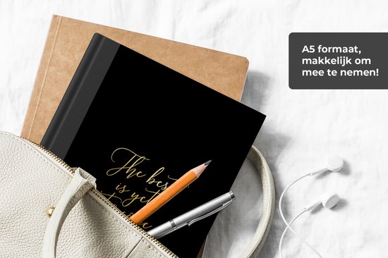 Carnet - Cahier d'écriture - Motivation - Or - Lettres - Zwart - Carnet - Format A5 - Bloc-notes