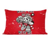 Coussins Coussins décoratifs - Oreillers Salon - 50x30 cm - Radio - Crâne - Vintage